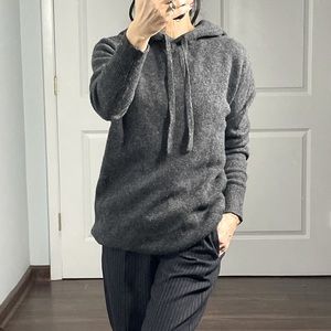 Uniqlo Dark Gray Wool Blend Oversized Hoodie Tunic size XS